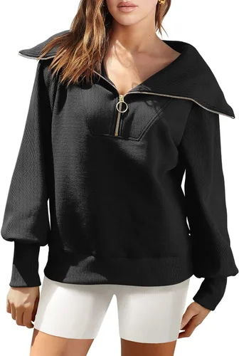 Miniatura 3 de ANRABESS Sudaderas con capucha para mujer, de gran tamaño, con cremallera de un cuarto, para adolescentes, niñas, ropa de moda Y2K
