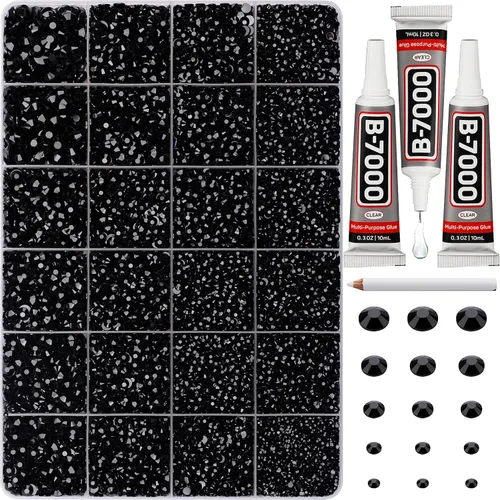 Miniatura 37 de 31000 piezas de diamantes de imitación para hacer brillar, kit de 3 mm de diamantes de imitación con parte trasera plana para manualidades, ropa