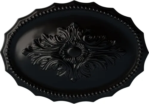 Miniatura 40 de Ekena Millwork CM16OX Medallón de techo Oxford, 16 7/8" W x 11 3/4" H x 1 1/2" P, imprimado en fábrica Imprimación de fábrica.