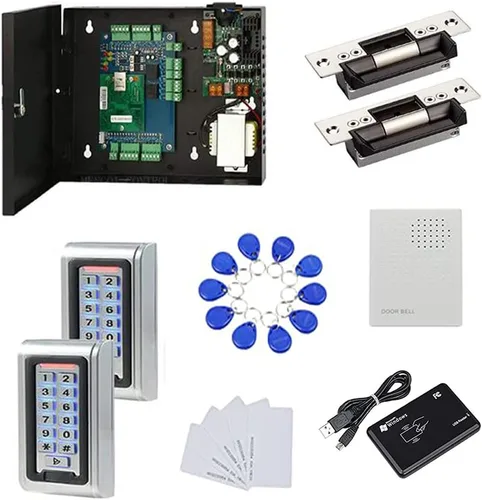 Miniatura 8 de Lector de teclado de metal resistente al agua Standard North American Strike Lock TCPIP 4 puertas Sistemas de control de acceso 110-240V caja