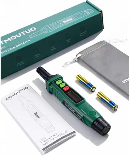 Miniatura 6 de STMOUTUO Detector de fugas de gas para RV y hogar, detecta propano, metano y gases combustibles, 2 baterías incluidas (verde)