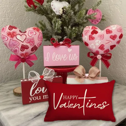Miniatura 4 de Fundas de almohada para el día de San Valentín de 12 x 20 pulgadas, diseño de corazón rosa, decoración para sofá, decoración del hogar