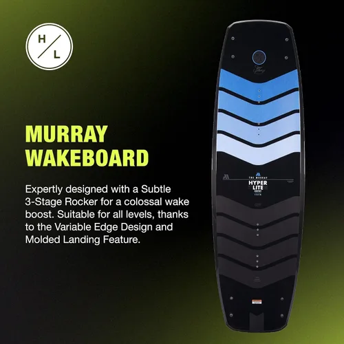 Miniatura 2 de Hyperlite Murray Pro Wakeboard - Wakeboard Shaun Murray Signature - Perfecto para ciclistas intermedios a avanzados - Solo tabla y aletas