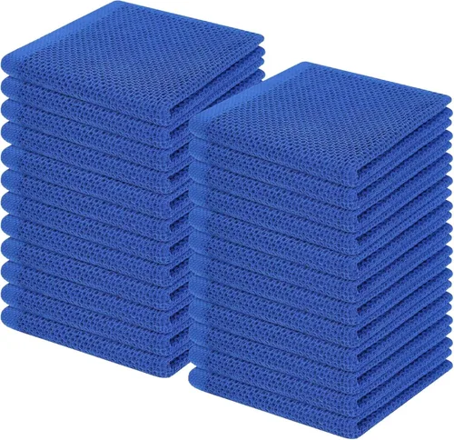 Miniatura 240 de Homaxy Paños de cocina de 100% algodón con tejido de gofre, ultra suaves, absorbentes, de secado rápido, 12 x 12 pulgadas, paquete de 6, amarillo