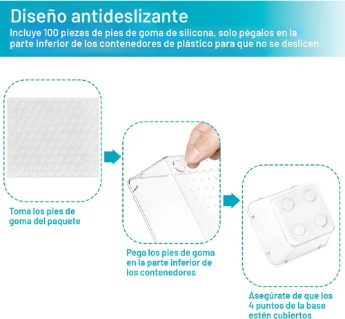Miniatura 4 de Vtopmart Juego de 25 organizadores de cajones de plástico transparente, 4 tamaños versátiles bandejas organizadoras de cajones de baño y tocador