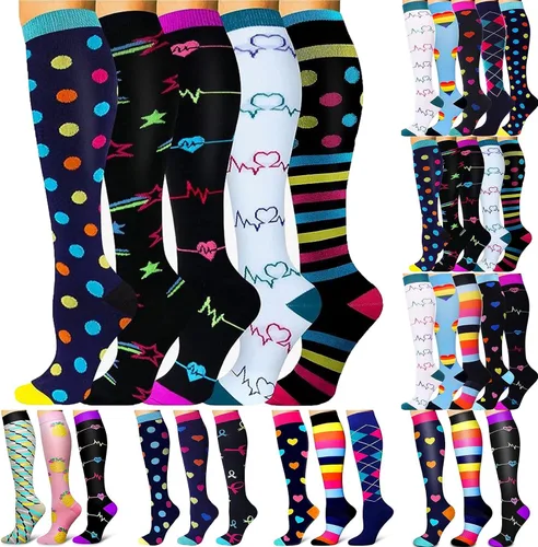 Calcetines de compresión para mujeres y hombres, 35 pares de circulación de 20-30 Mmhg, locos, lindos, calcetines de mejor apoyo para enfermeras,
