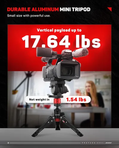 Miniatura 6 de IFOOTAGE - Pequeño trípode profesional, mini trípode para fotografía, trípode de mesa de escritorio para fotografía, compatible con cámaras DSLR