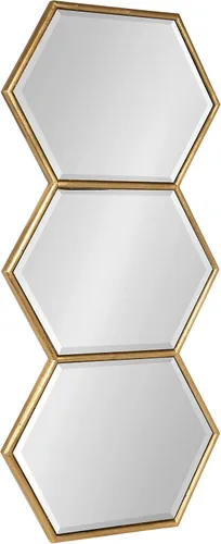 Miniatura 6 de Kate and Laurel Royce Modern Glam - Espejo de pared con trío hexagonal, 30 x 14, dorado