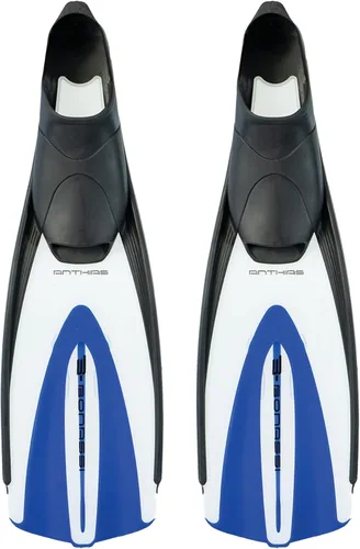 Bonassi Anthias Fins - Color azul - Talla USA 2/3 - EU 34/35 - Aletas de bolsillo para adultos para nadar, bucear y roncar - Ultra ligeras perfectas