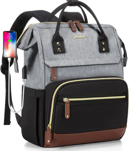 Miniatura 17 de Focdod - Mochila para mujer de 15.6 pulgadas: mochila para computadora portátil, bolsas de trabajo, mochilas con cargador USB, mochila escolar