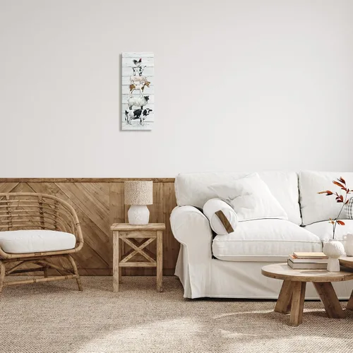 Miniatura 3 de Stupell Industries 'Country Farm Animal Stack', lienzo artístico, 10 x 24 pulgadas, fácil de colgar y resistente, fabricado en Estados Unidos, por