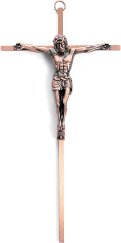 DCCXN Cruz de metal para decoración de pared católica, cruz de pared de crucifijo de Jesucristo, cobre antiguo de 10 pulgadas