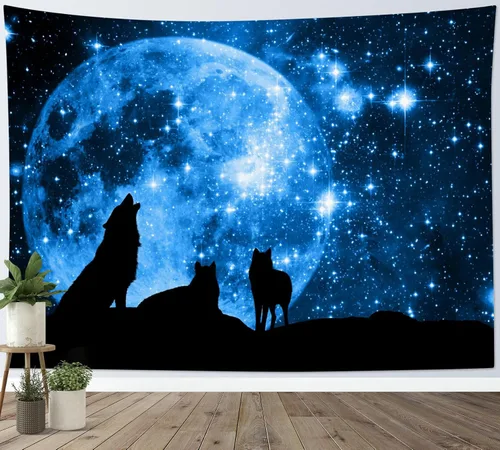 Miniatura 25 de HVEST Tapiz espacial de mariposa en galaxia para dormitorio, cielo estrellado blanco y negro para colgar en la pared para sala de estar, decoración
