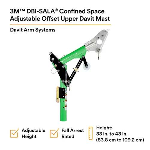 Miniatura 2 de 3M DBI-SALA Advanced 8518001 Davit Componente, 11-1/2" "-27-1/2" Desplazamiento Ajustable Mástil de Davit Superior Con 33" "- 43" Altura del Punto