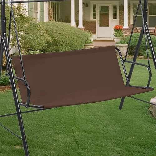 Funda de repuesto para asiento de columpio para patio al aire libre de 2/3 plazas, 600D gruesa, Oxford, para columpio, porche, funda de repuesto Café