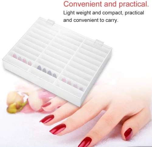 Miniatura 5 de Semme Organizador de uñas falsas, caja de almacenamiento de uñas, caja de exhibición, contenedor de decoración de uñas, caja de almacenamiento vacía