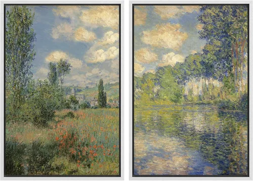 Miniatura 89 de MUDECOR Lienzo enmarcado para pared, bosque brumoso, reflejos, paisaje tranquilo, ilustraciones modernas, arte decorativo, bohemio, tranquilo/zen