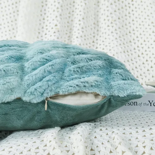 Miniatura 3 de Home Soft Things Shar Pei - Juego de 2 fundas de almohada decorativas, suaves, esponjosas y elegantes, fundas de almohada para sofá, enrejado, 26 x