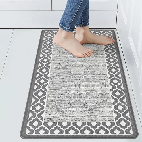 Miniatura 10 de Tapetes antifatiga para suelo de cocina, tapetes acolchados antifatiga de cocina de 17.3 x 27.5 pulgadas, impermeables, antideslizantes, de pie