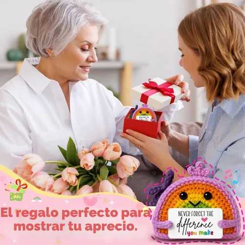 Miniatura 5 de Regalo de agradecimiento – Muñeca arcoíris de ganchillo con tarjeta "Make the Difference" – Decoración de agradecimiento para profesores, compañeros