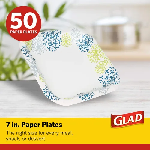 Miniatura 2 de Glad - Platos de papel desechables cuadrados para todas las ocasiones