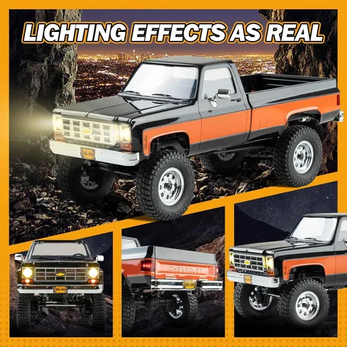 Miniatura 4 de BEEZRC FMS 1/18 RC Crawler FCX18 Chevy K10 RC Camión RTR Coche RC Modelo de Vehículo Licenciado Oficial 8km/h 4WD 900mAh Pasatiempo RC Coches