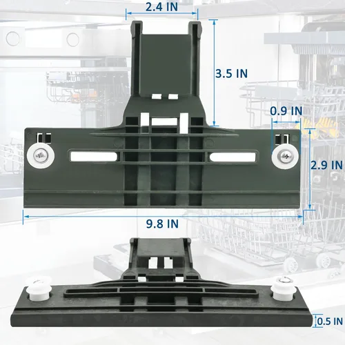 Miniatura 6 de Paquete de 2 piezas de ajuste de rejilla superior para lavavajillas W10350376 con piezas superiores W10195840 y W10195839 y W10250160 y W10508950