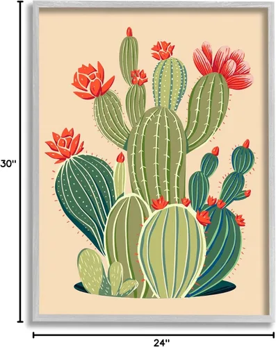 Miniatura 8 de Stupell Industries Arte giclée enmarcado con vegetación de cactus caprichoso, diseño de Ziwei Li Enmarcado en gris