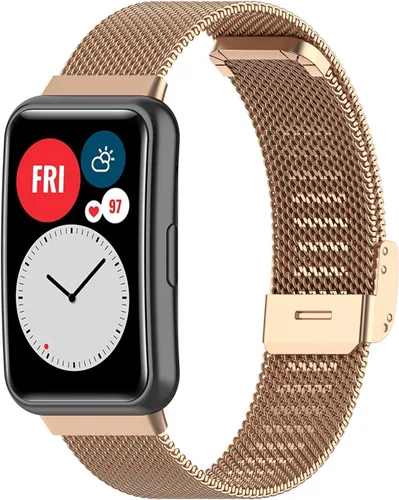 Miniatura 11 de Bandas de metal compatibles con Huawei Watch Fit Special Edition B39 Band para mujeres y hombres, correa de malla de acero inoxidable de repuesto