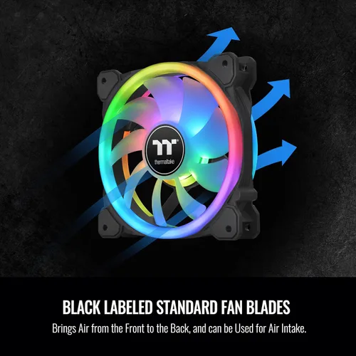Miniatura 5 de Thermaltake SWAFAN - Ventilador de radiador RGB 12 TT Premium Edition, paquete de 3, diseño de hoja de ventilador intercambiable, dirección de flujo