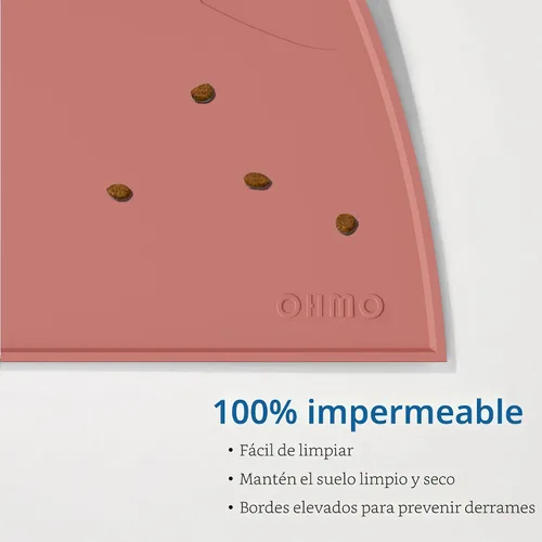 Miniatura 6 de OHMO - Tapete de silicona para comida para gatos, tapete de alimentación de mascotas para el piso, antideslizante e impermeable, bandeja para agua