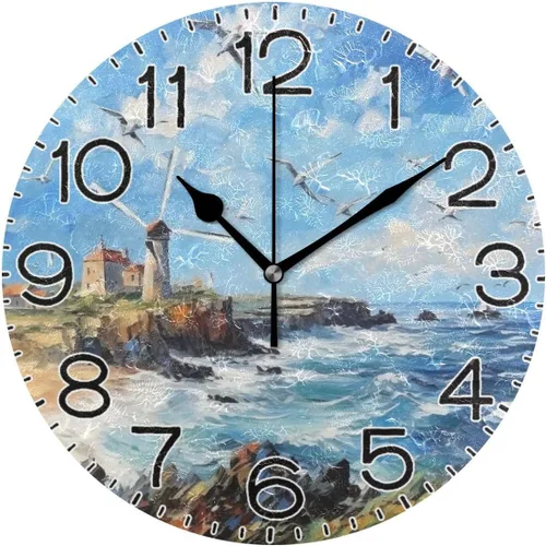 Miniatura 19 de Reloj de pared de pavo real con hermosas plumas, funciona con pilas, silencioso, de cuarzo, analógico, rústico, rústico, reloj redondo, decoración
