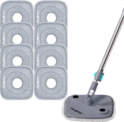 Miniatura 9 de True & Tidy® Paquete de 6 almohadillas de microfibra de repuesto, repuestos reutilizables extra gruesos de 9 pulgadas para mopa y cubo TrueClean