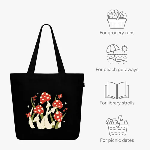 Miniatura 103 de Ecoright Bolsa de lona estética para mujer, bolsa grande con cremallera y bolsillo, bolsa de mano para mujer, para yoga, trabajo, playa