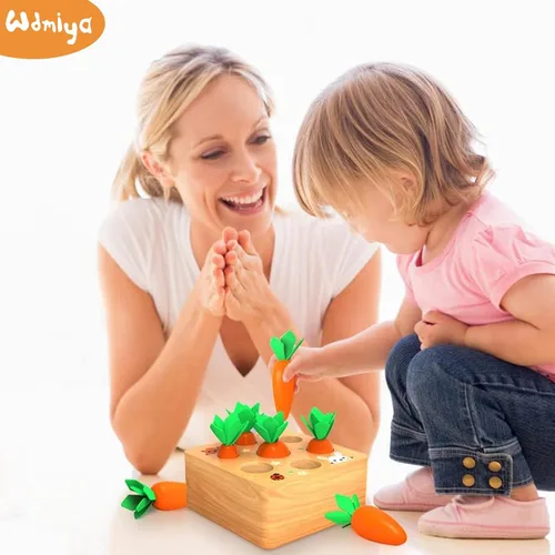 Miniatura 2 de Wdmiya Juguetes Montessori para niños de 1 año, juguetes de madera de desarrollo con rompecabezas de clasificación y emparejamiento de formas, juego