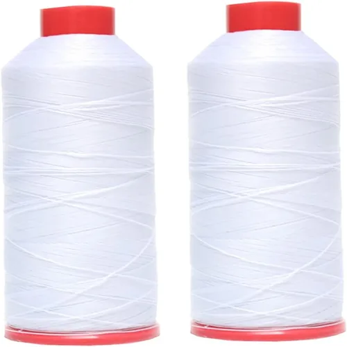 Miniatura 5 de Juego de 2 rollos/66 hilos de nailon unidos 210D/3 size69 para coser cuero, tapicería, lona, zapatos y tejido de cabello de 3000 yardas