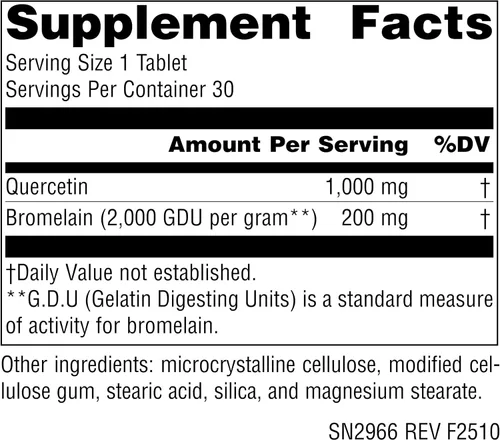 Miniatura 2 de Source Naturlas Quercetina 1000 con bromelina, apoyo respiratorio e inmunológico*, tabletas de 1000 mg, 30