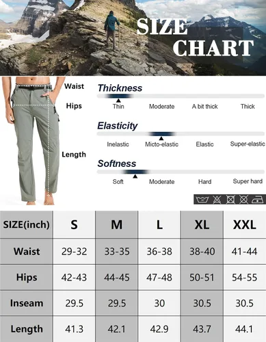 Miniatura 6 de WENRONSTA Pantalones cargo de senderismo para hombre, secado rápido, ligeros, impermeables, 6 bolsillos, para exteriores, pesca, montaña