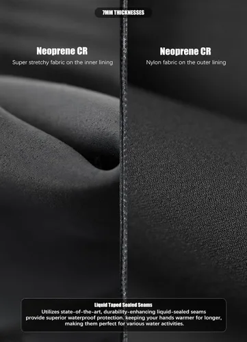 Miniatura 3 de Hevto Guantes de neopreno de 0.118 pulgadas y 0.197 pulgadas para hombres y mujeres, guantes de buceo GBS para mantener el calor en agua fría