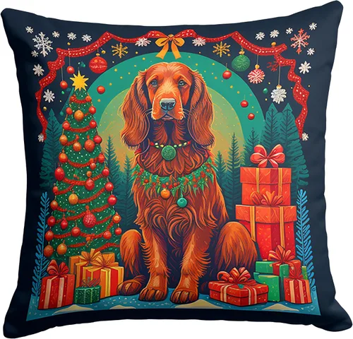 Caroline's Treasures DAC1130PW1414 - Almohada decorativa de tela navideña irlandesa lavable a máquina, almohada decorativa para interiores y