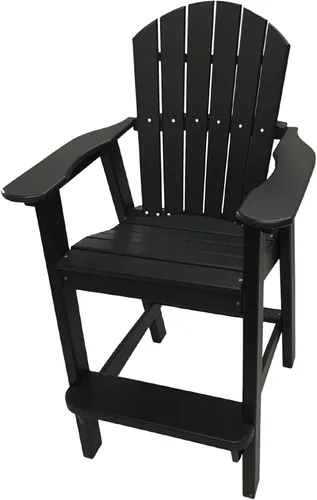 Miniatura 12 de Phat Tommy Silla alta Adirondack – Muebles de exterior de polietileno de alta densidad – Taburete de bar Adirondack de polietileno – Mueble pesado