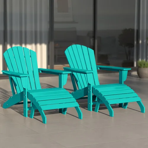 Miniatura 27 de WestinTrends Dylan - Silla Adirondack para exteriores con otomana, juego de 2 piezas, color negro