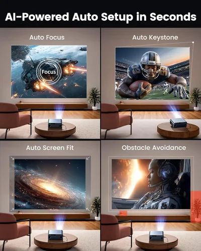 Miniatura 5 de [Google TV oficial] Proyector inteligente 4K compatible con WiFi y Bluetooth, aplicaciones oficiales integradas, GoogIe Voice, proyector