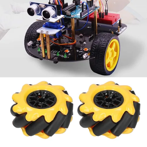 Miniatura 5 de Mecanum Wheel Robot Kit con ruedas omnidireccionales de 2.362 in para proyectos de coches inteligentes STEM de motor TT