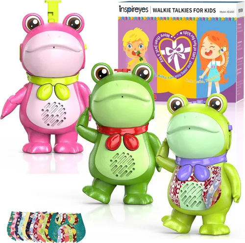 Miniatura 18 de Inspireyes Walkie Talkies para niños recargables, juguetes para niños y niñas de 3 a 12 años, paquete de 2 radios bidireccionales de largo alcance