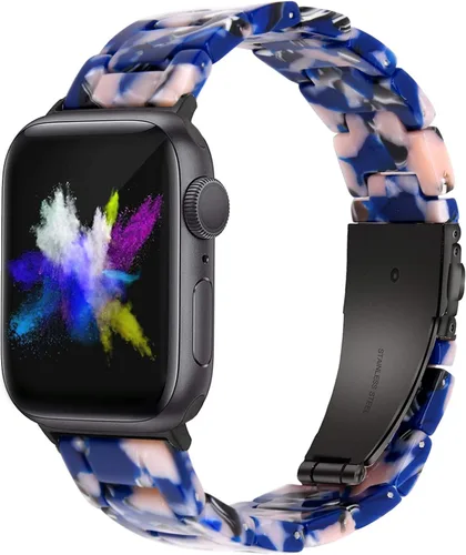 Miniatura 14 de Wongeto - Correa de resina compatible con Apple Watch Band (38mm 40mm) 1.496 pulgadas, 1.575 pulgadas, serie 5/4/3/2/1 para mujer y hombre con Rosa