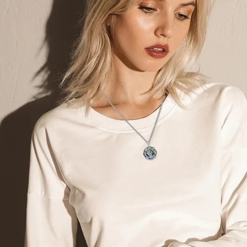 Miniatura 531 de Collar con colgante de plata de ley 925 con medalla de San Patrón, joyería religiosa para hombres y mujeres, con cadena de acero inoxidable 316L