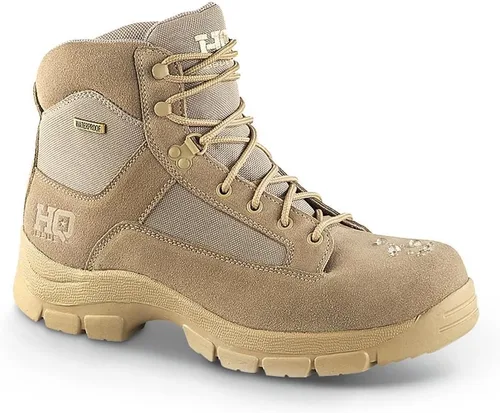 Miniatura 8 de HQ ISSUE Botas tácticas de desierto para hombre, 6 pulgadas, impermeables, para combate, zapatos de senderismo