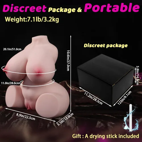 Miniatura 7 de Torso de Muñeca Sexual para Hombres Masturbador Masculino - Juguetes Sexuales de 7 LB con Pechos Grandes y Trasero Suave, Muñecas Sexuales Femeninas