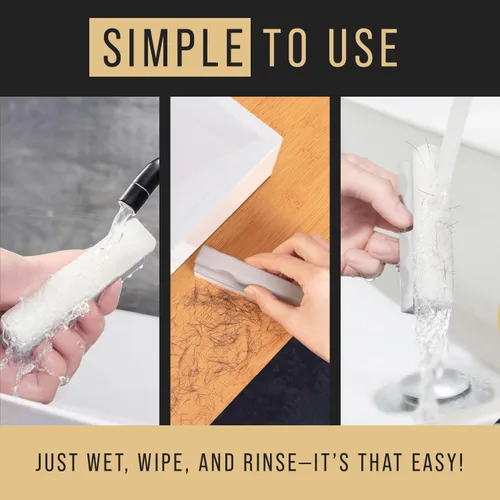 Miniatura 5 de Maplefield Herramienta de limpieza para barra de barba, mango de madera y esponja suave, esponja de limpieza de cabello, fácil de ordenar y colectar
